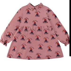 BONMOT RUST ALL OVER WILD ANIMAL SANCTUARY DRESS organic